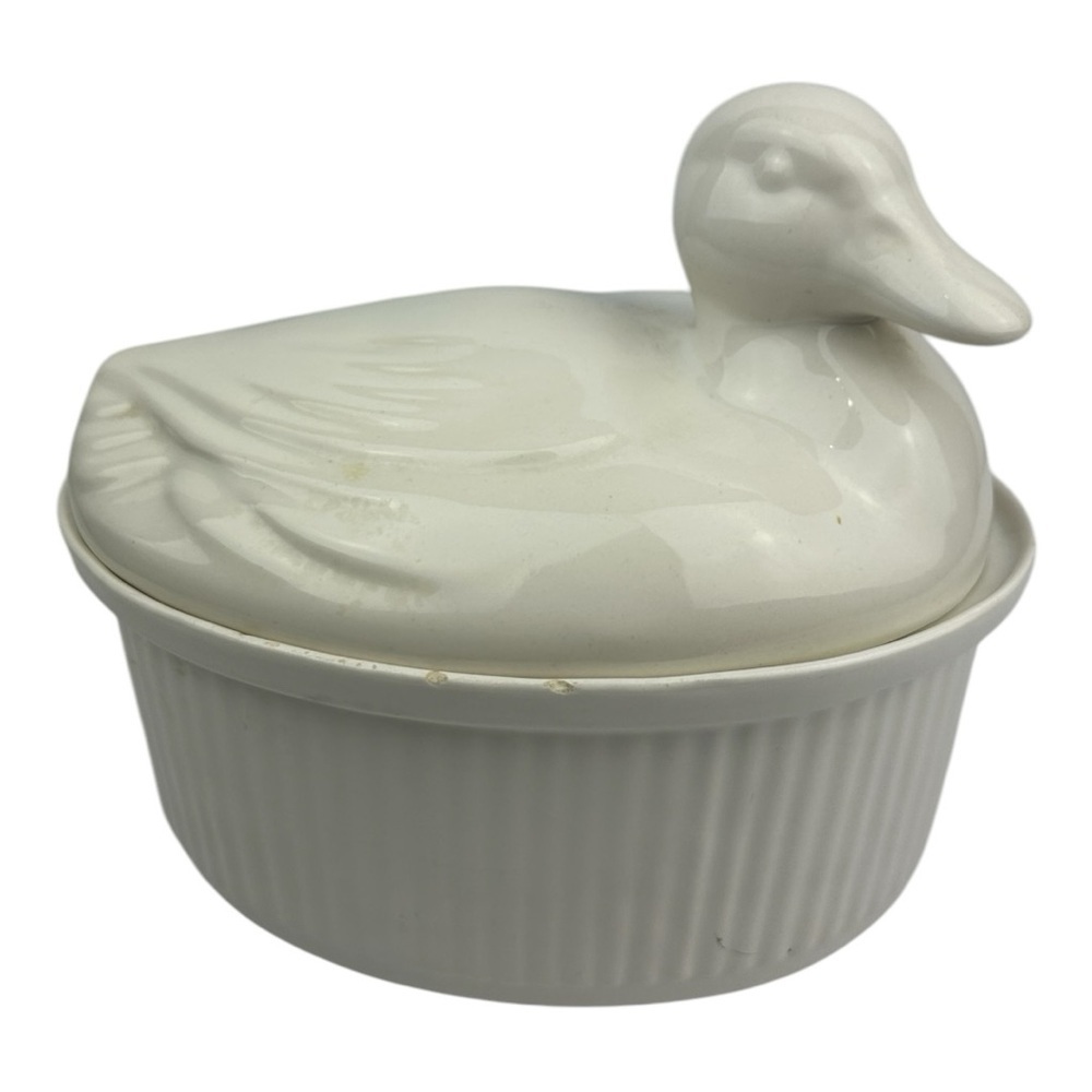 Vintage California Nesting Duck Pottery Casserole Dish